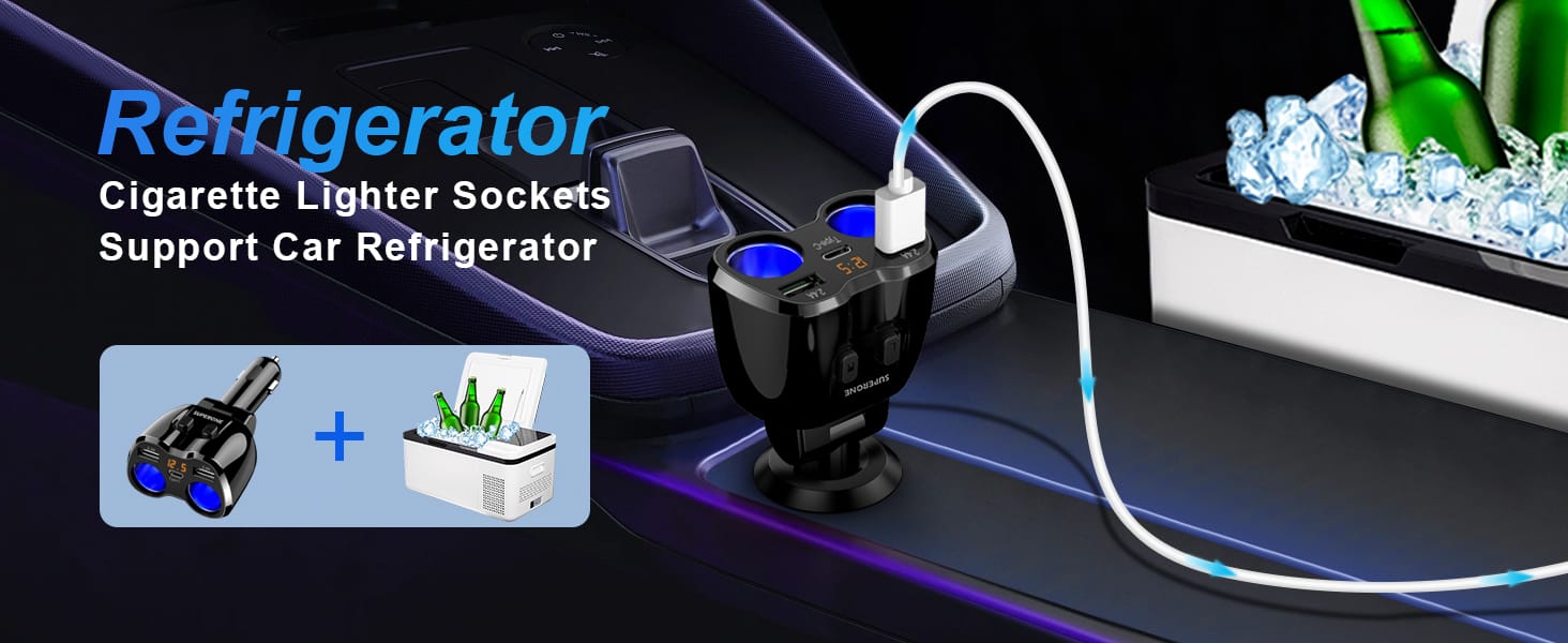 SUPERONE 2 Socket Cigarette Lighter Splitter 12/24V 80W Dual USB Type-C Adapter插图9 SUPERONE 2 Socket Cigarette Lighter Splitter 12/24V 80W Dual USB Type-C Adapter插图9