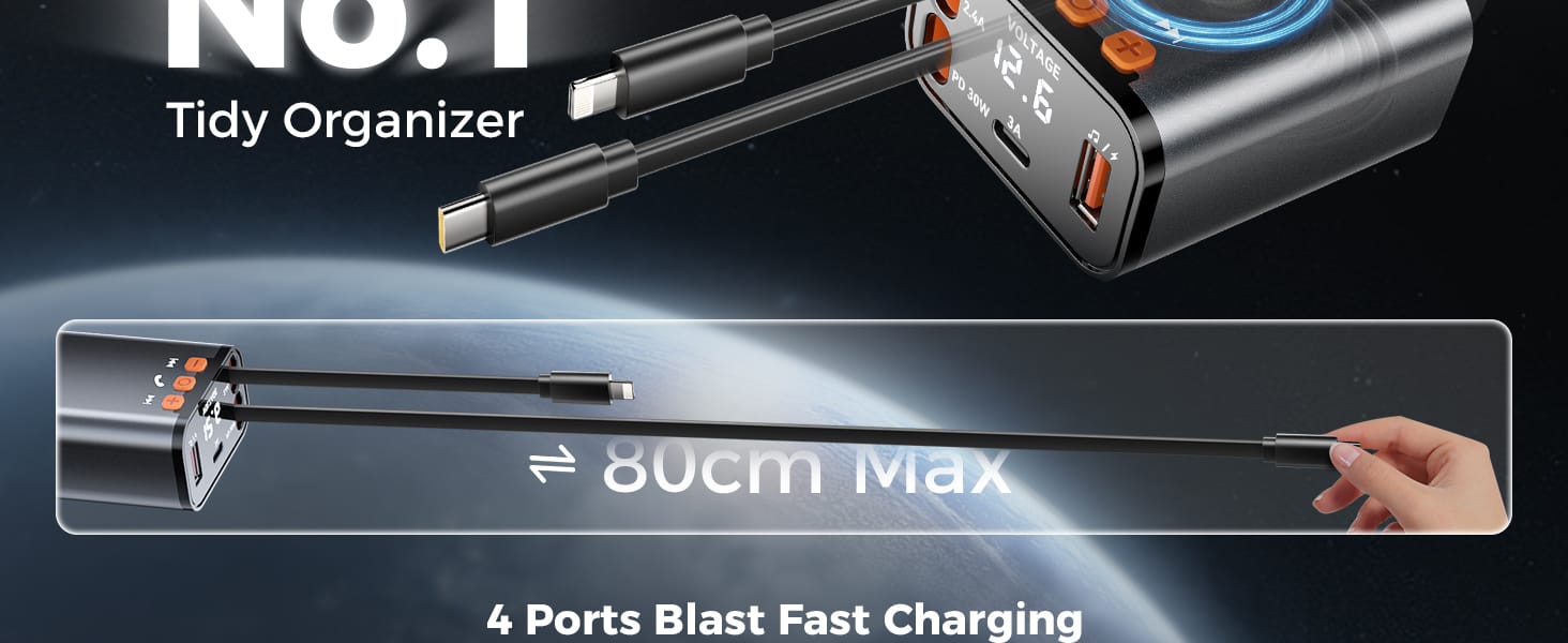 5 in 1 Retractable Car Charger, Small Bluetooth 5.3 Car Adapter, 69W Fast Car Charger, 2 Retractable Cables and USB Car Chargers插图2 5 in 1 Retractable Car Charger, Small Bluetooth 5.3 Car Adapter, 69W Fast Car Charger, 2 Retractable Cables and USB Car Chargers插图2