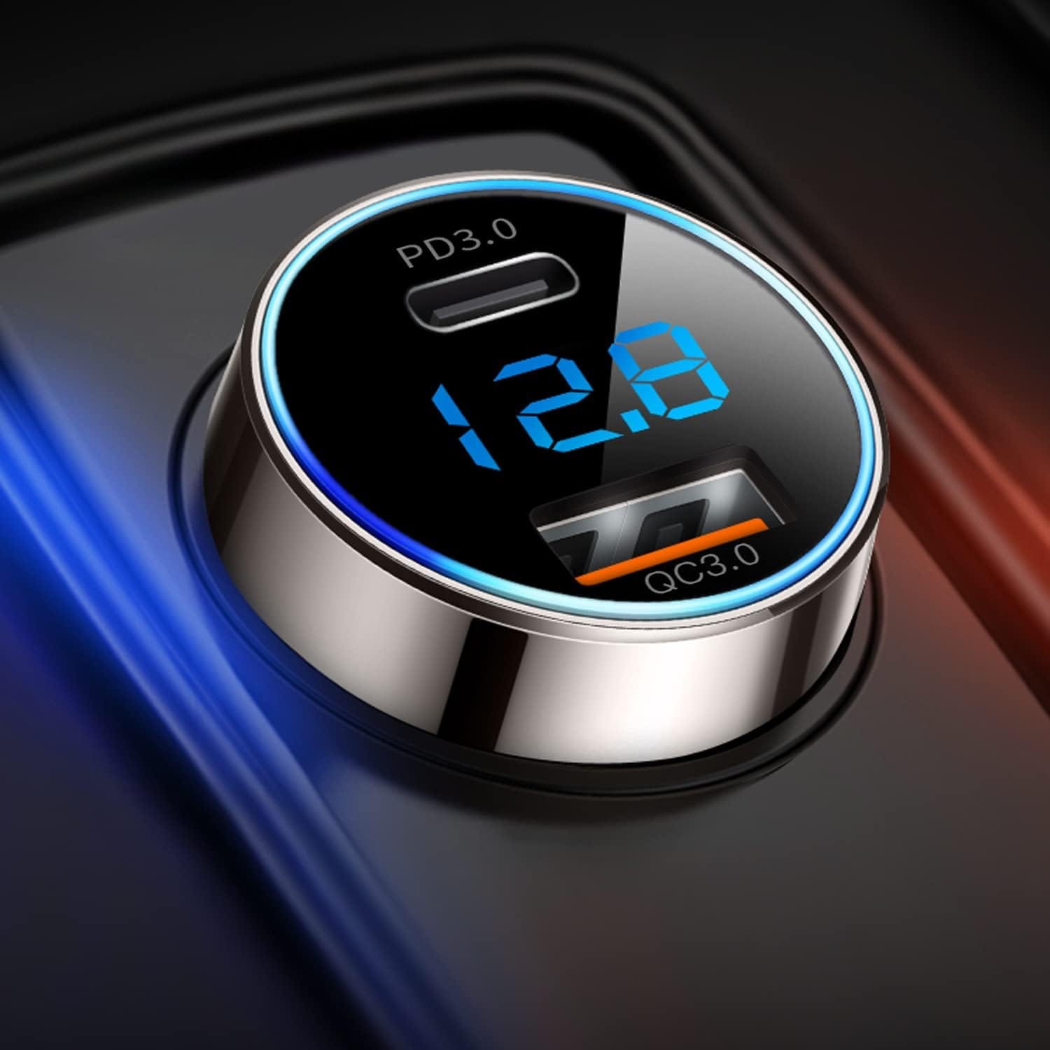 SUPERONE 45W Dual USB-C Car Charger with PD Fast Charging & LED Voltmeter SUPERONE 45W Dual USB-C Car Charger with PD Fast Charging & LED Voltmeter - Image 8