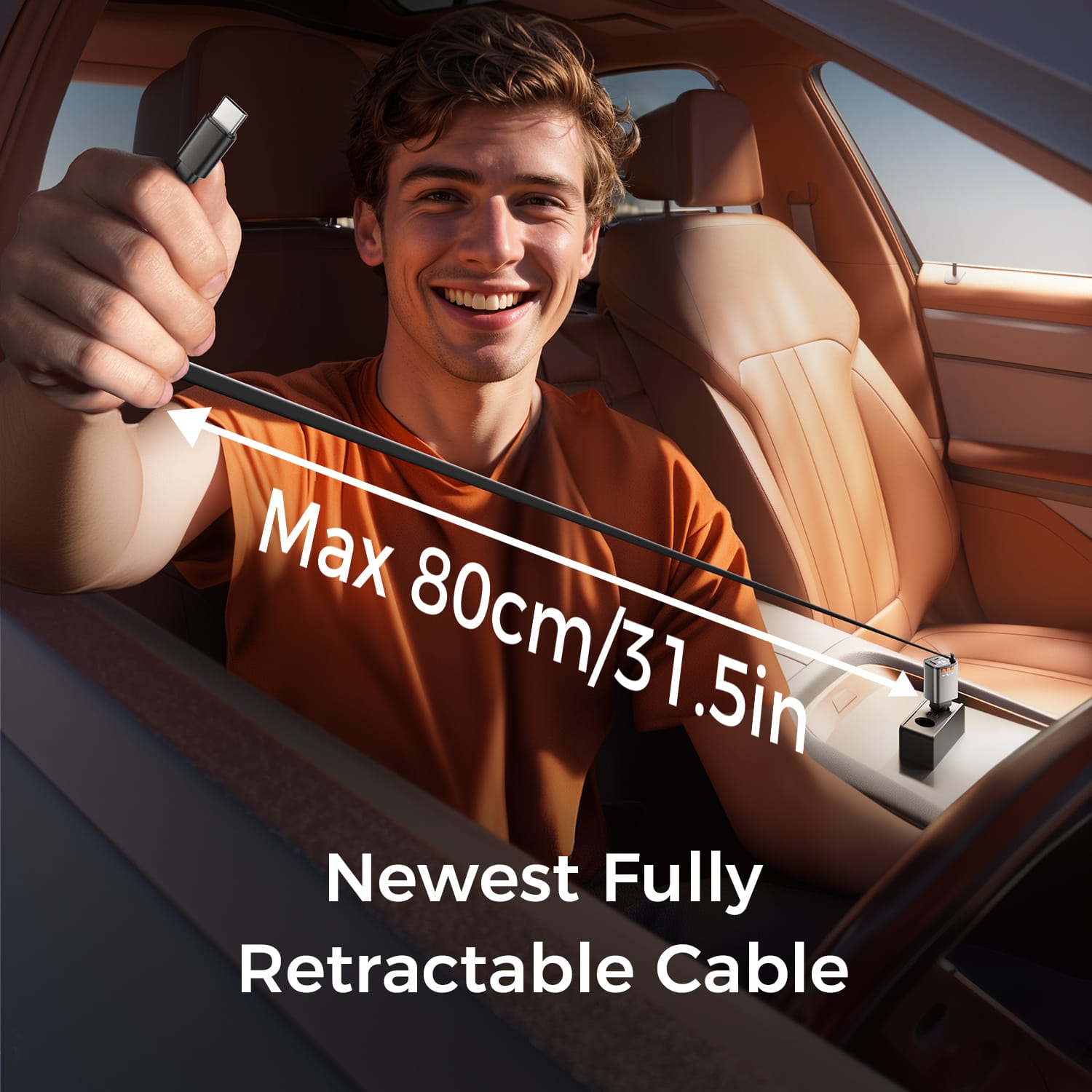 5 in 1 Retractable Car Charger, Small Bluetooth 5.3 Car Adapter, 69W Fast Car Charger, 2 Retractable Cables and USB Car Chargers 5 in 1 Retractable Car Charger, Small Bluetooth 5.3 Car Adapter, 69W Fast Car Charger, 2 Retractable Cables and USB Car Chargers - Image 3