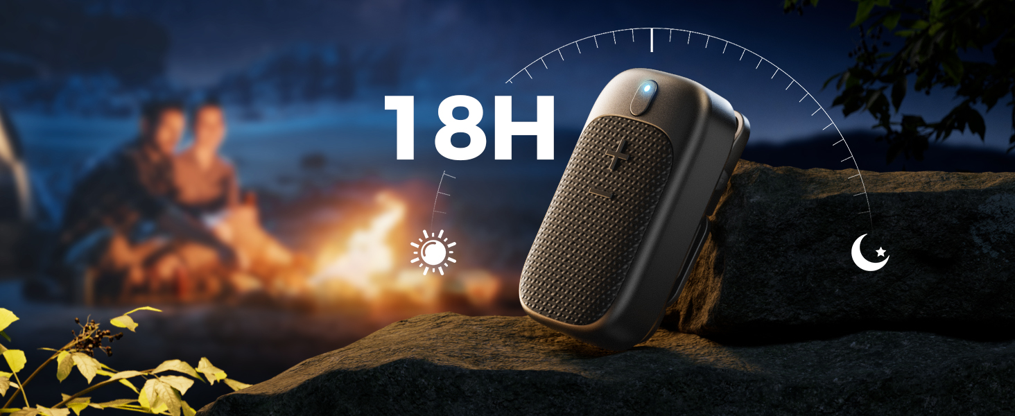 SUPERONE Wearable Bluetooth Speaker, Clip-On Wireless Portable Speakers with Mic for Calls, Up to 18 Hours Battery Life, IPX5 Waterproof Mini Speakers for Outdoor Travel Run插图2