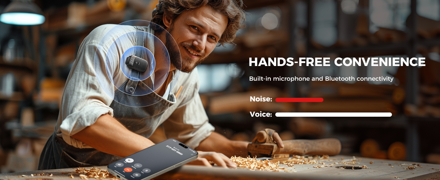 SUPERONE Wearable Bluetooth Speaker, Clip-On Wireless Portable Speakers with Mic for Calls, Up to 18 Hours Battery Life, IPX5 Waterproof Mini Speakers for Outdoor Travel Run插图3