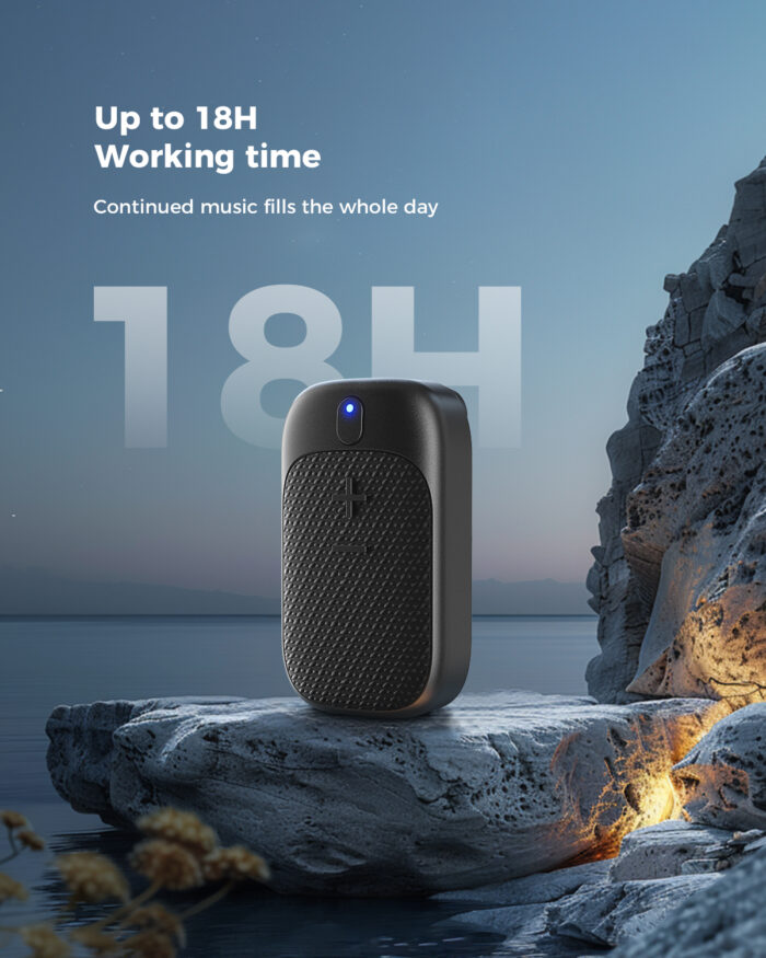 SUPERONE Wearable Bluetooth Speaker, Clip-On Wireless Portable Speakers with Mic for Calls, Up to 18 Hours Battery Life, IPX5 Waterproof Mini Speakers for Outdoor Travel Run - Image 3