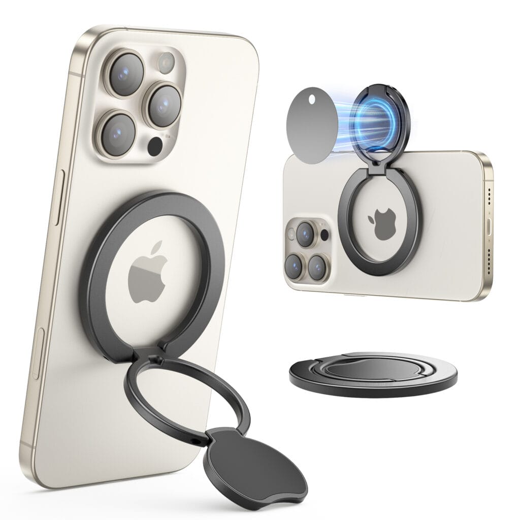 Home插图20 SUPERONE Dual-Side Magnetic Ring Holder with Kickstand for MagSafe Compatible Devices